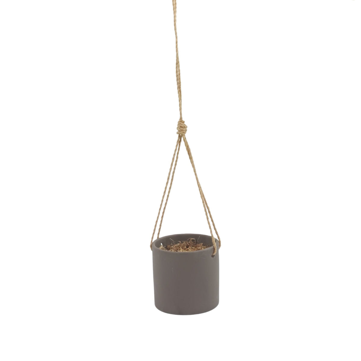 Hanging Grass Bush in Grey Ceramic Hanging Pot