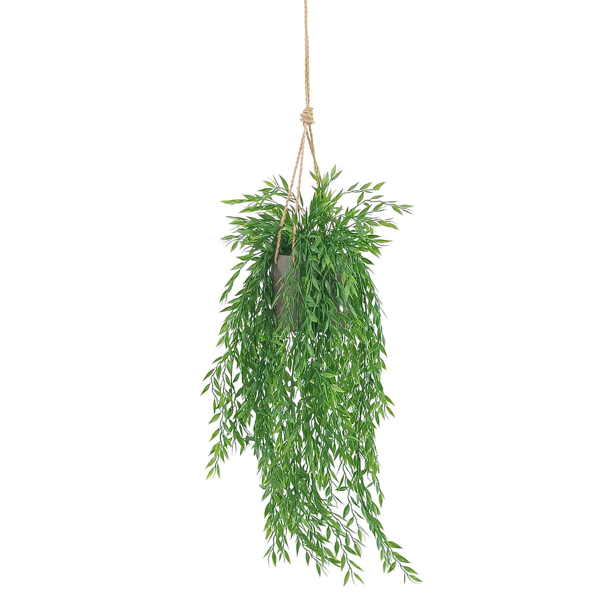 Hanging Grass Bush in Grey Ceramic Hanging Pot