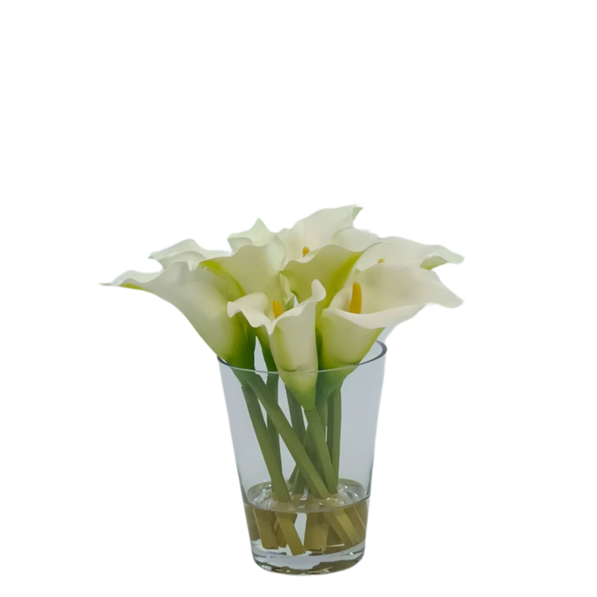 Arum Lily White Arrangement in Cone Glass Vase