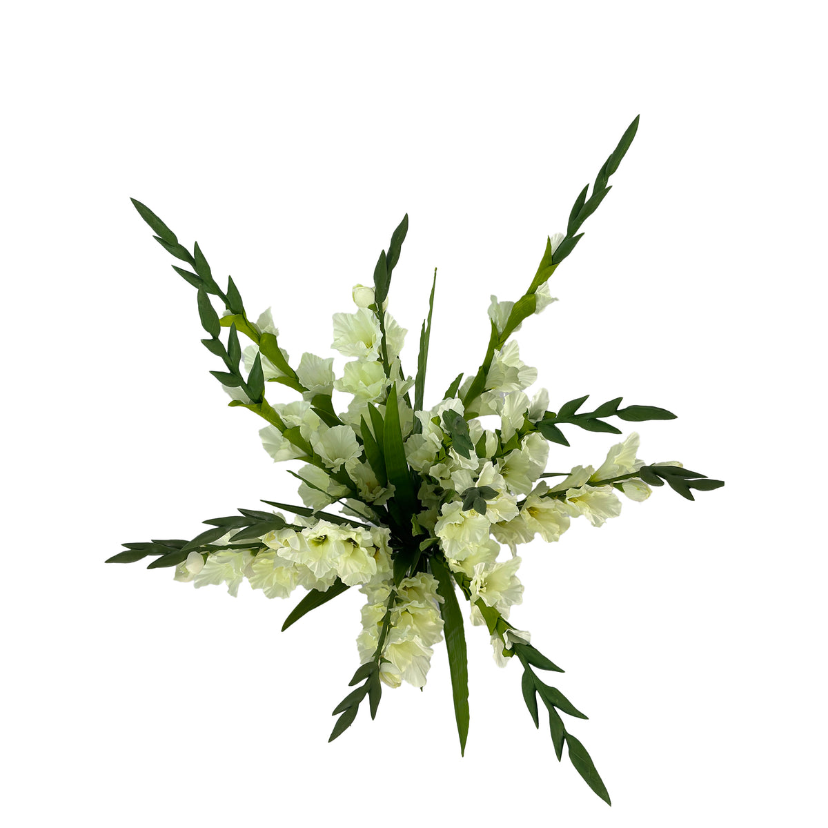 Gladiolus Silk Flower Arrangement White