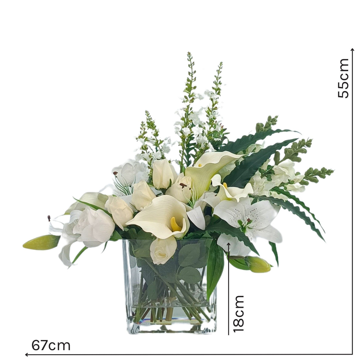 Mix Flower Arrangement White Tiger Lily Rose Snapdragon