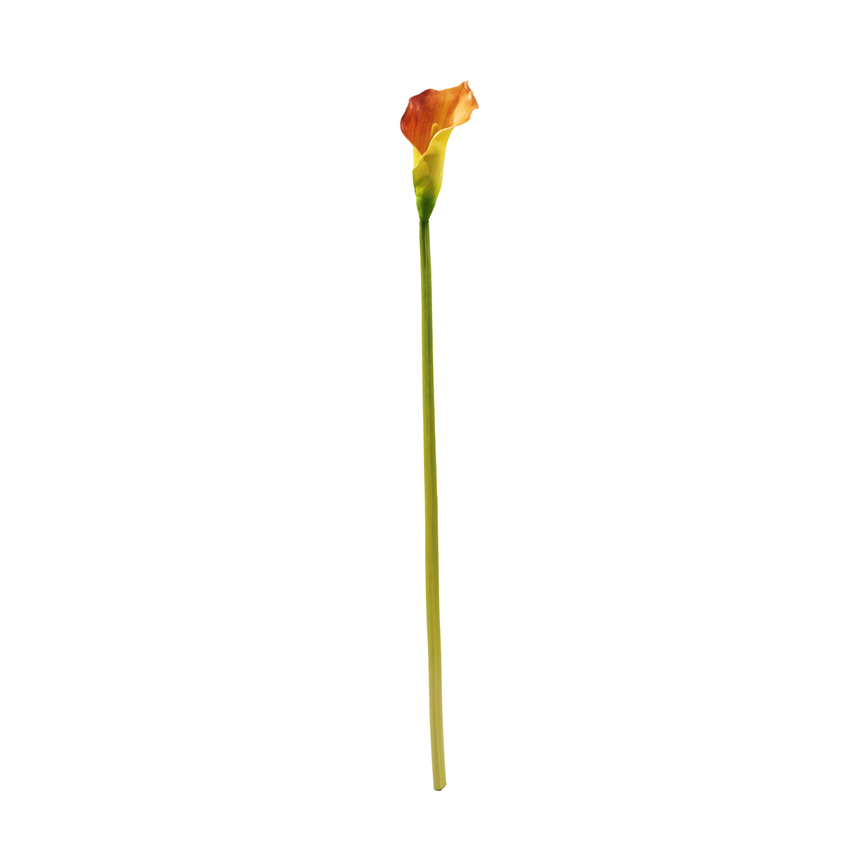 Arum Lily Orange Silk Flower Stem - 73cm