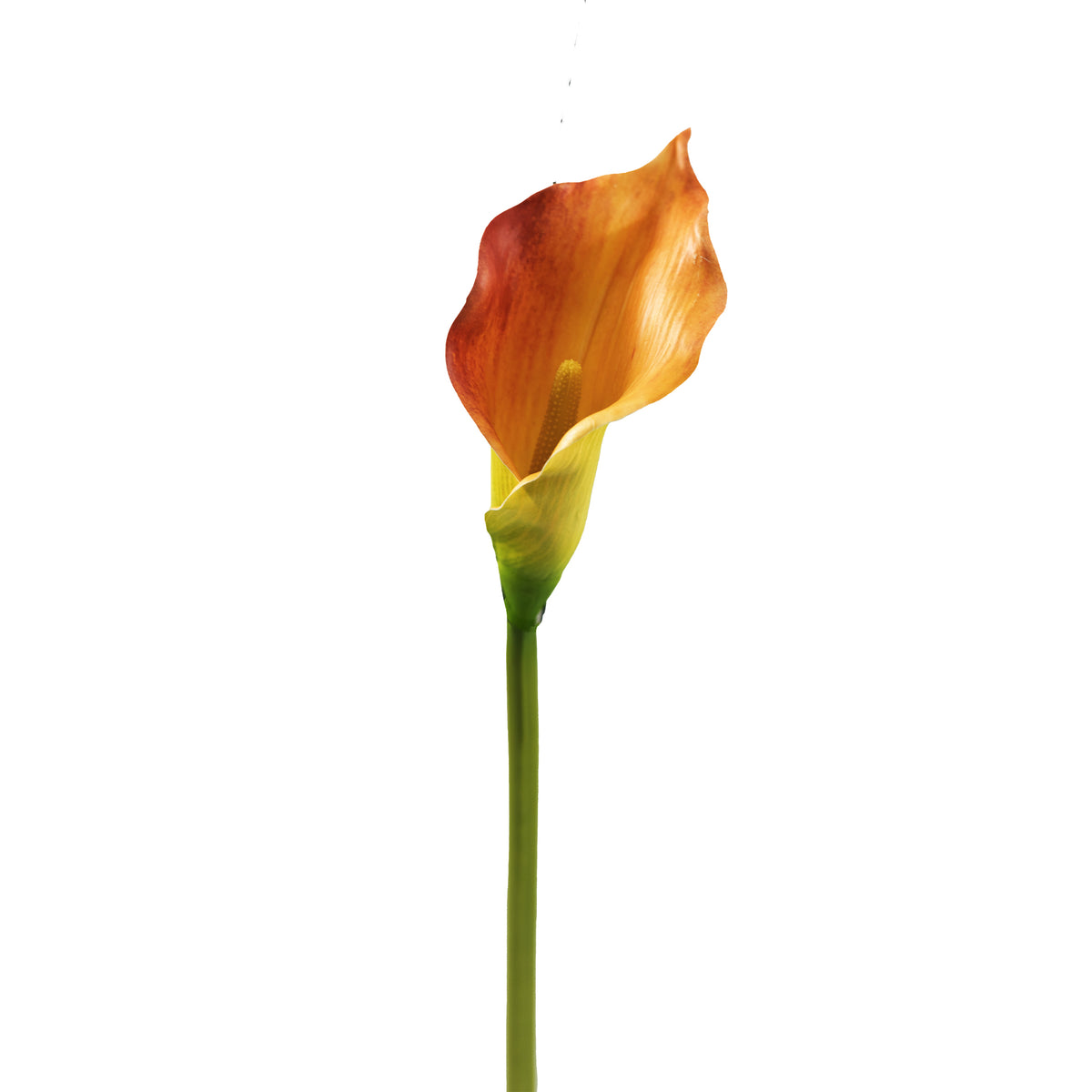 Arum Lily Orange Silk Flower Stem - 73cm