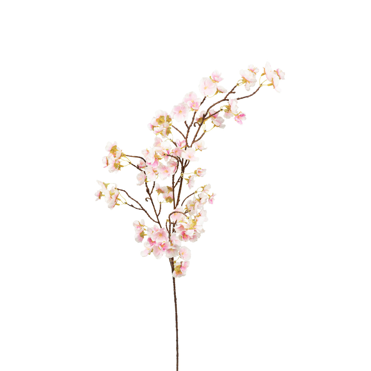 Cherry Blossom Pink White Silk Flower Stem - 102cm