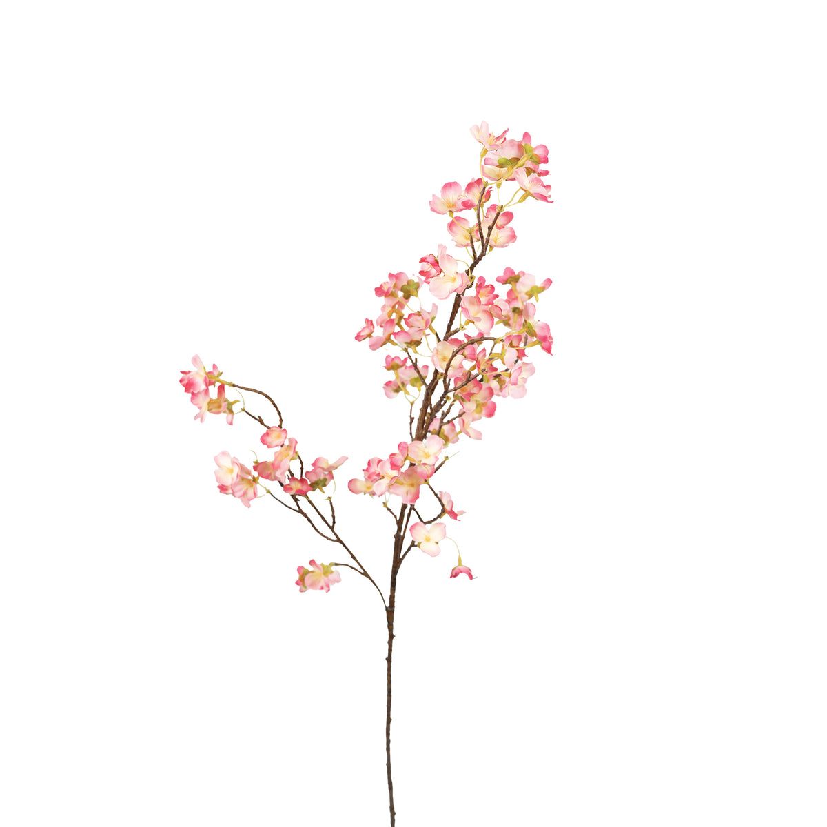 Cherry Blossom Dark Pink White Silk Flower Stem - 102cm