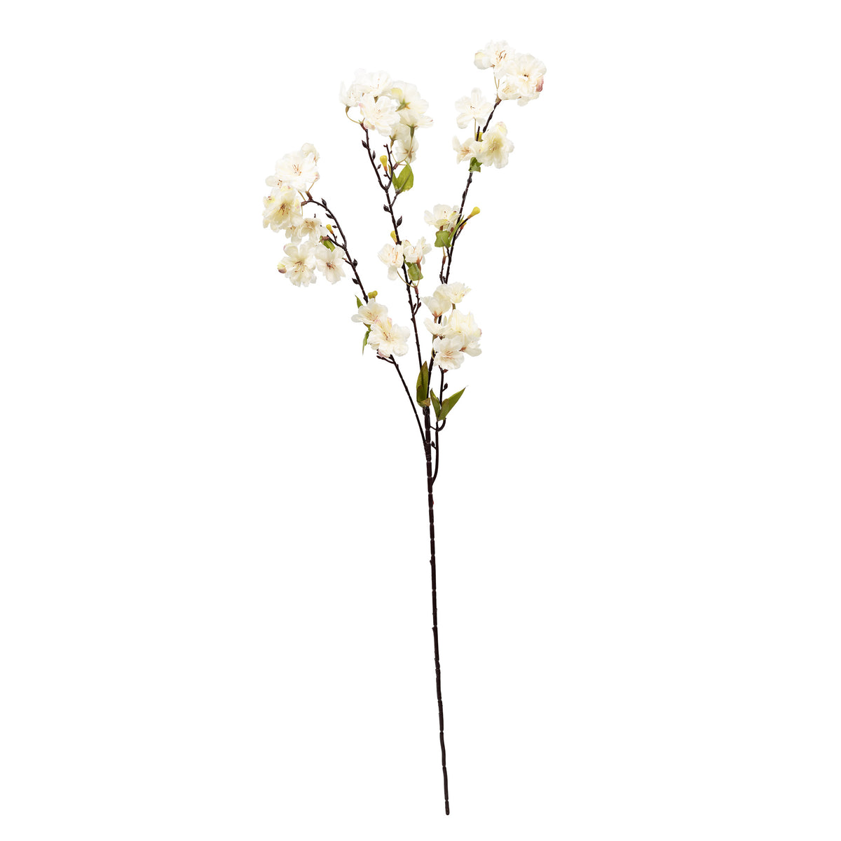 Cherry Blossom White Silk Flower Stem - 90cm