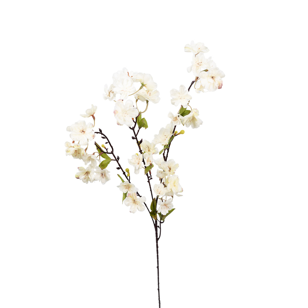 Cherry Blossom White Silk Flower Stem - 90cm