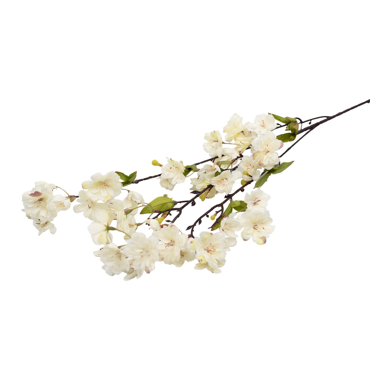 Cherry Blossom White Silk Flower Stem - 90cm