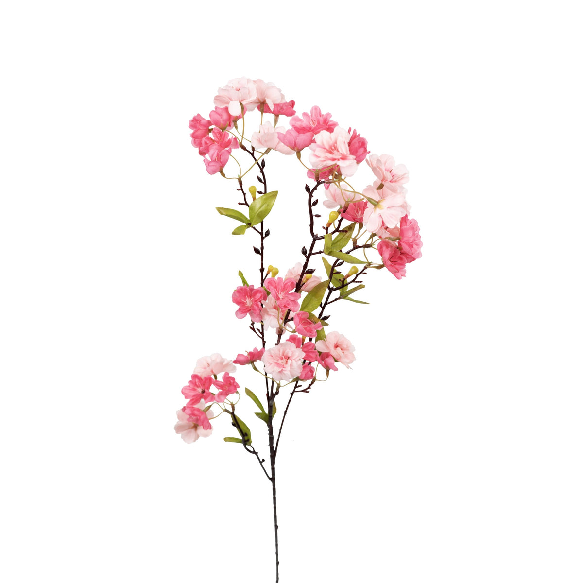 Cherry Blossom Dark Light Pink Silk Flower Stem - 90cm
