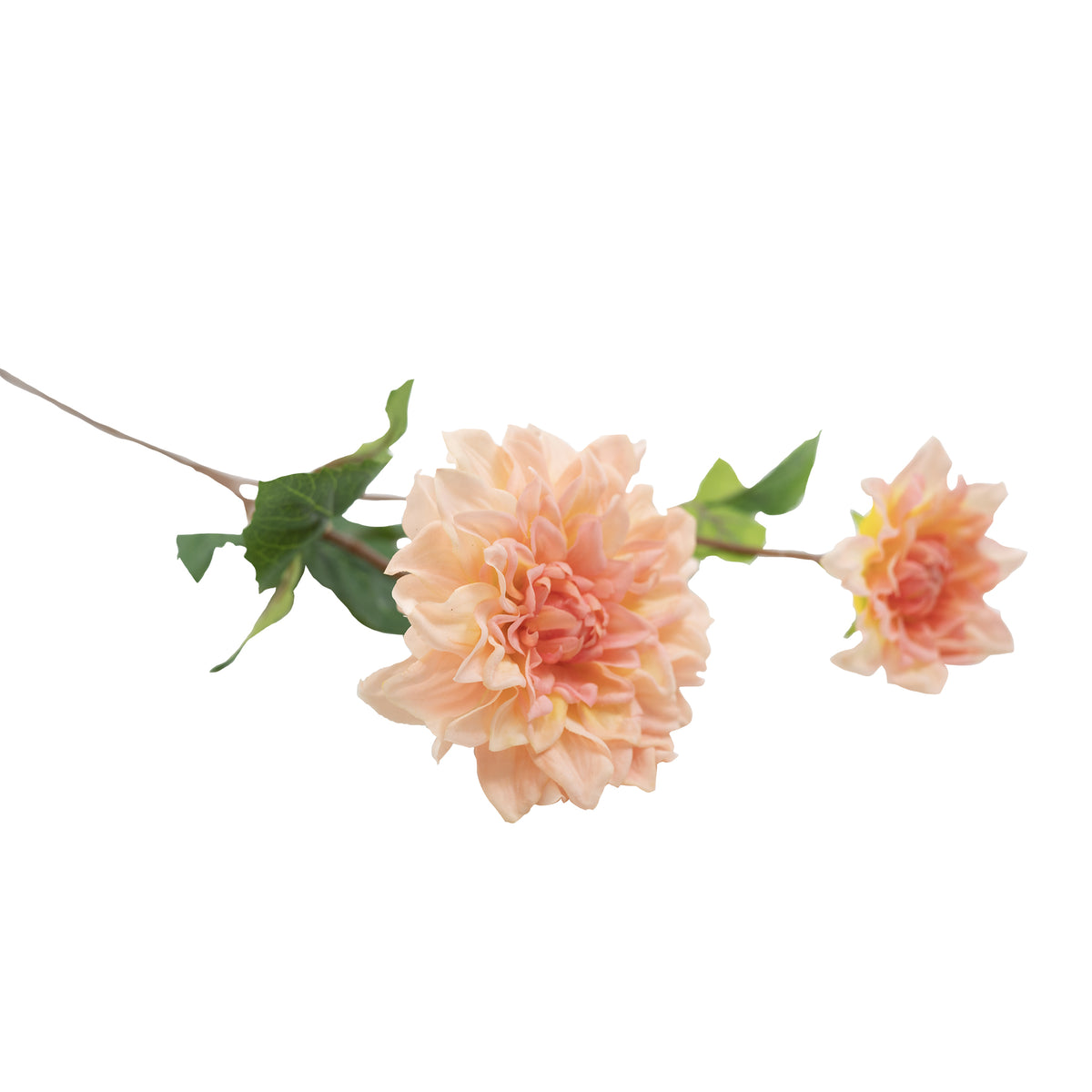 Dahlia Peach Pink Silk Flower Stem - 63cm