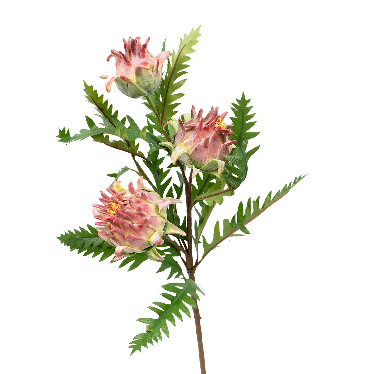 Artichoke Pink Bush Silk Flower Stem - 58cm
