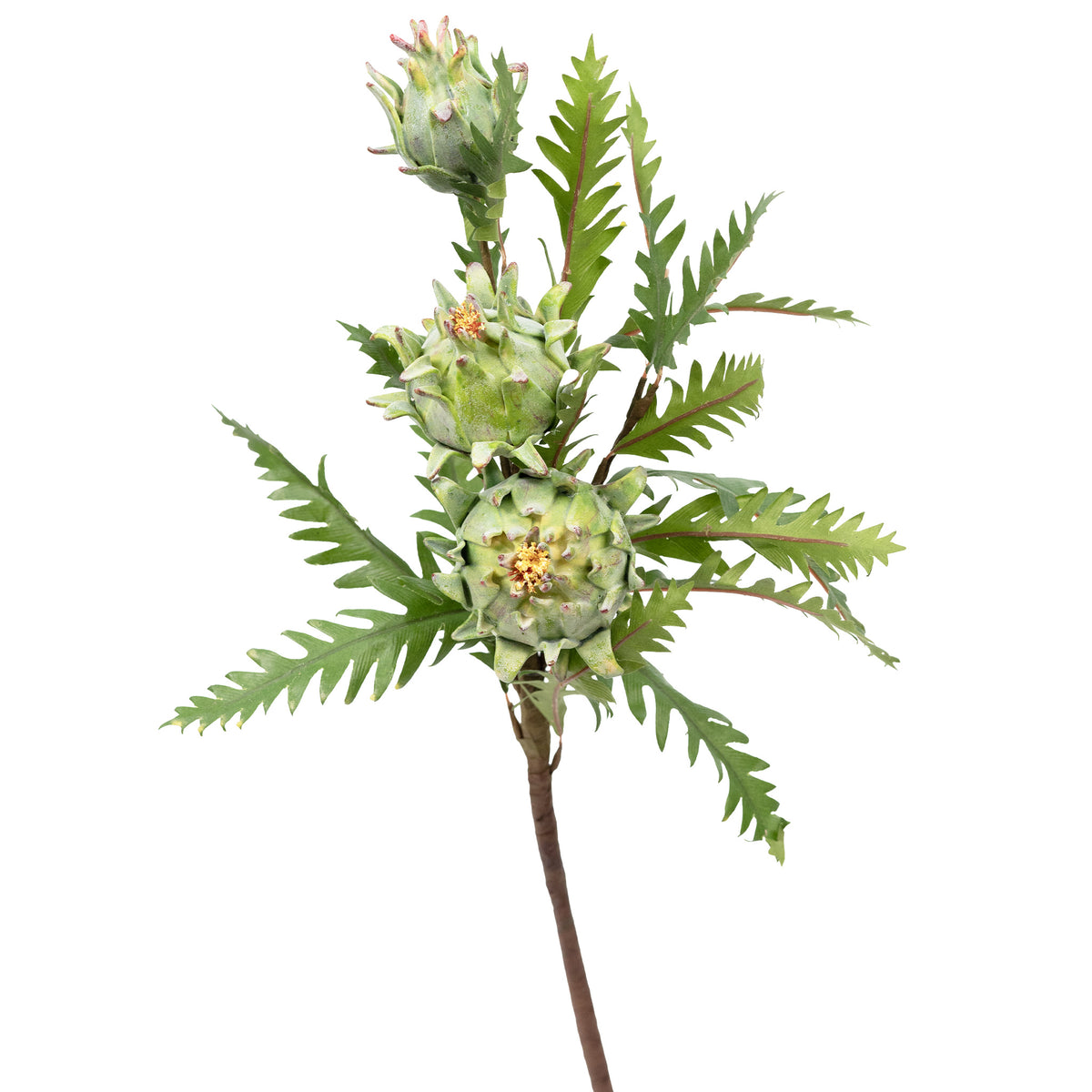 Artichoke Green Bush Silk Flower Stem - 58cm