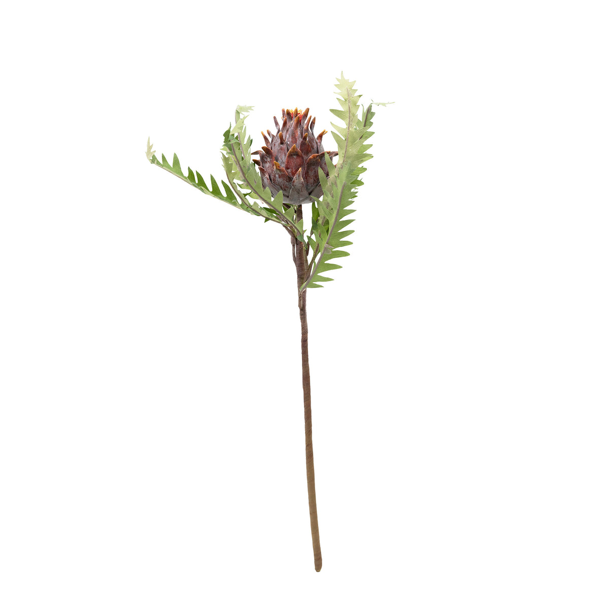 Artichoke Open Purple Silk Flower Stem - 52cm