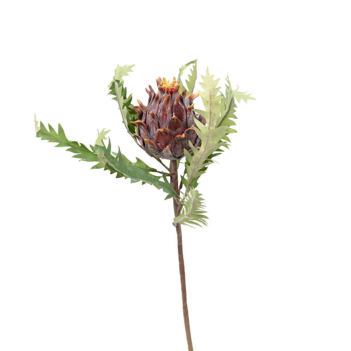 Artichoke Open Purple Silk Flower Stem - 52cm