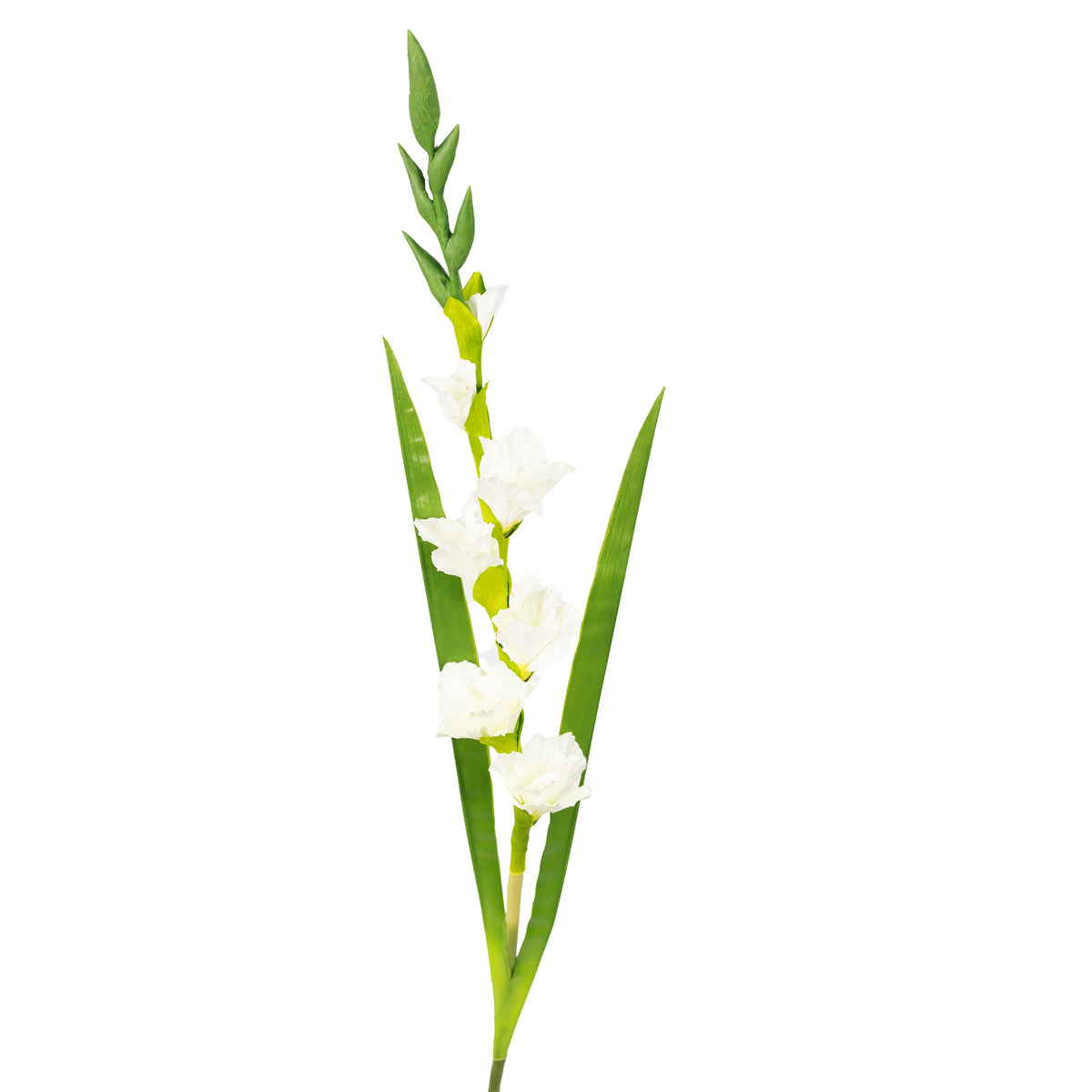 Gladiolus White Silk Flower Stem - 120cm