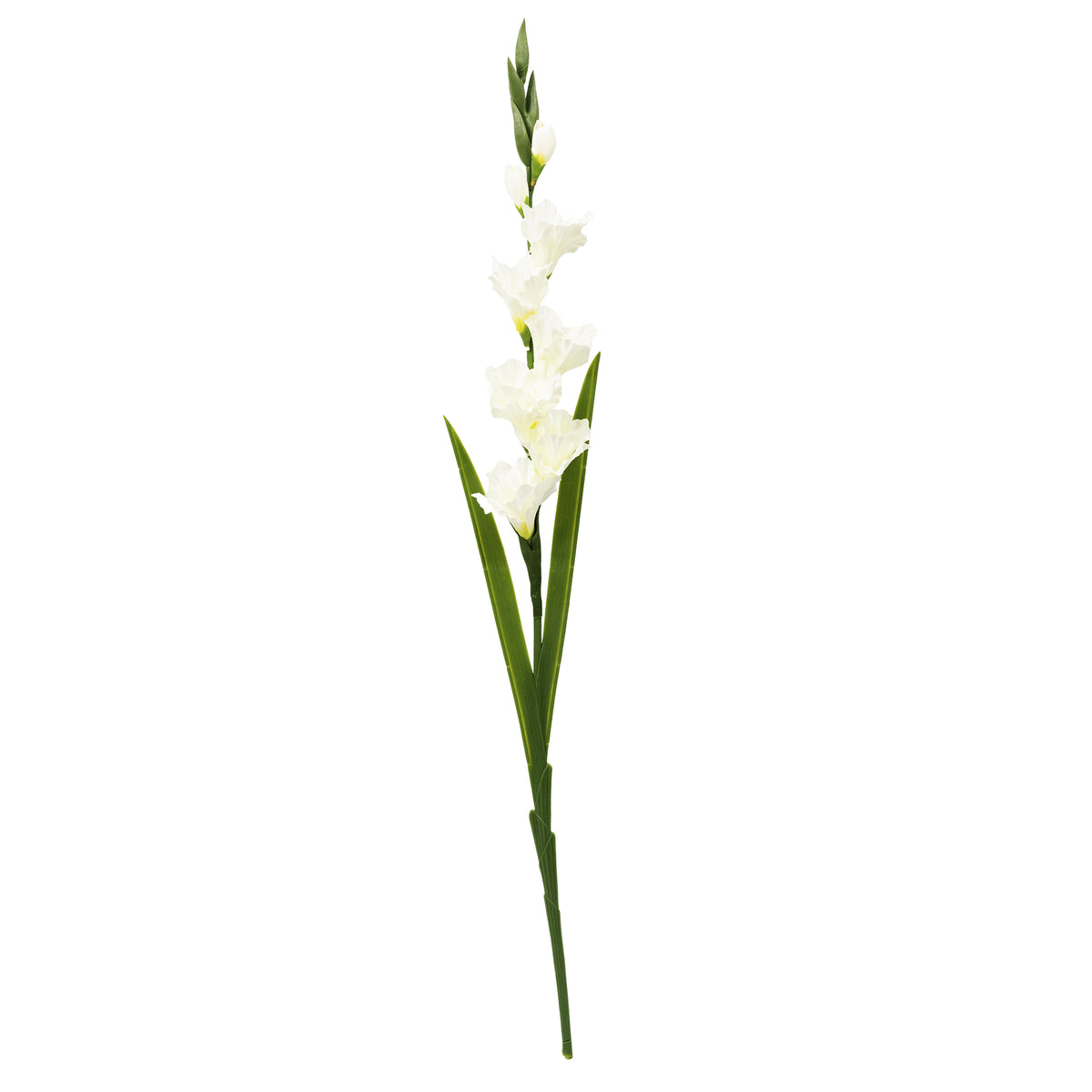 Gladiolus White Silk Flower Stem - 90cm