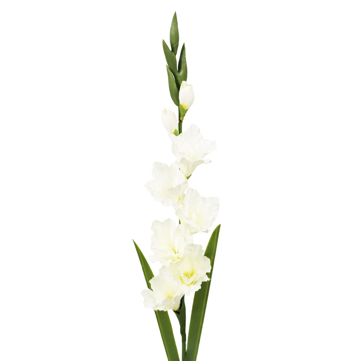 Gladiolus White Silk Flower Stem - 90cm