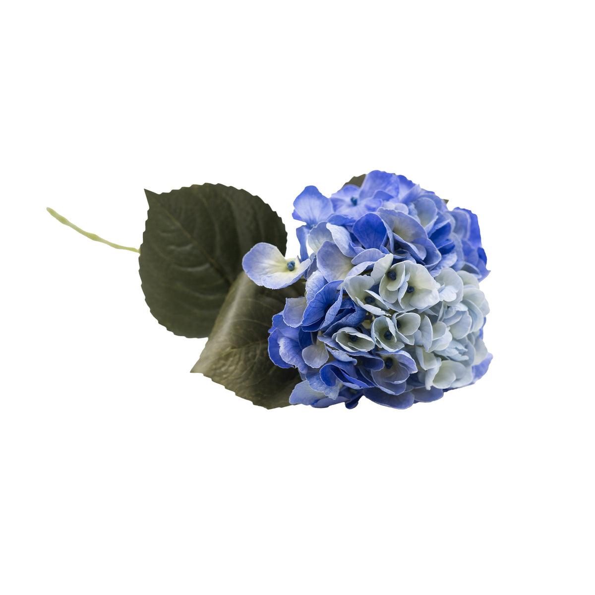 Hydrangea Dark Blue Real Touch Silk Flower Stem - 65cm