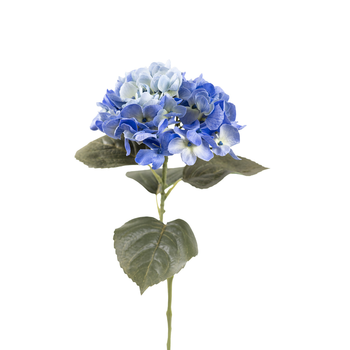 Hydrangea Dark Blue Real Touch Silk Flower Stem - 65cm