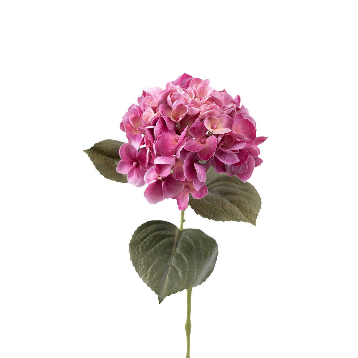 Hydrangea Deep Pink Real Touch Silk Flower Stem - 65cm