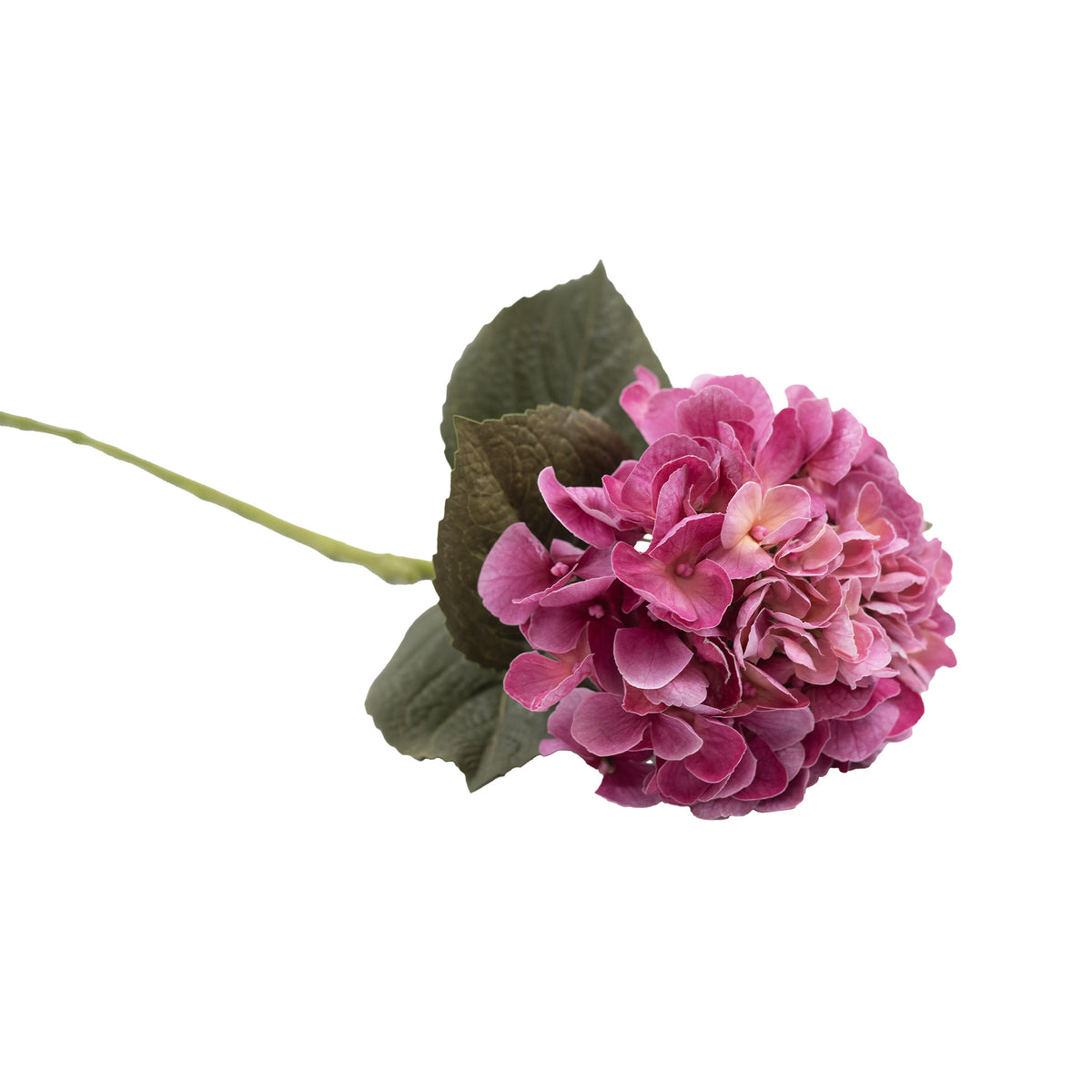 Hydrangea Deep Pink Real Touch Silk Flower Stem - 65cm