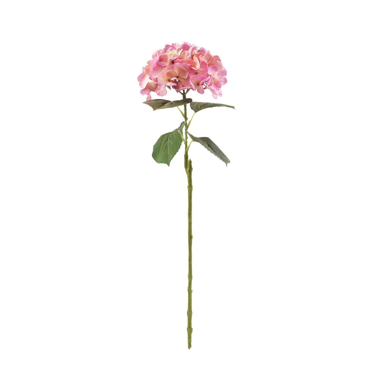 Hydrangea Pink Real Touch Silk Flower Stem - 65cm