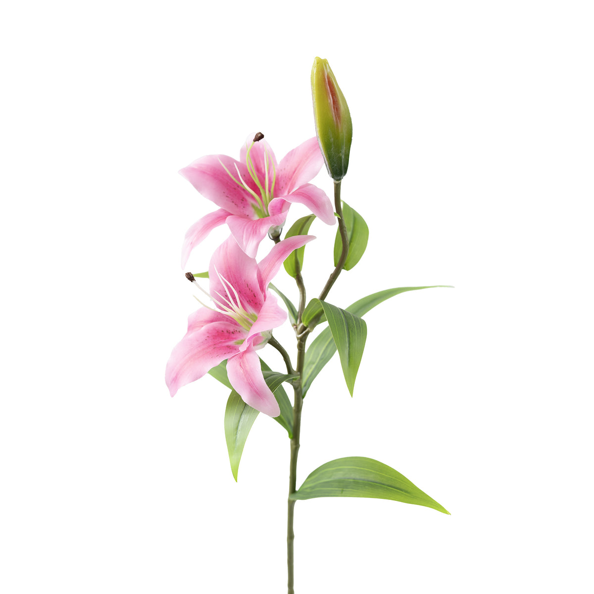 Tiger Lily Dark Pink Real Touch Flower Stem - 77cm