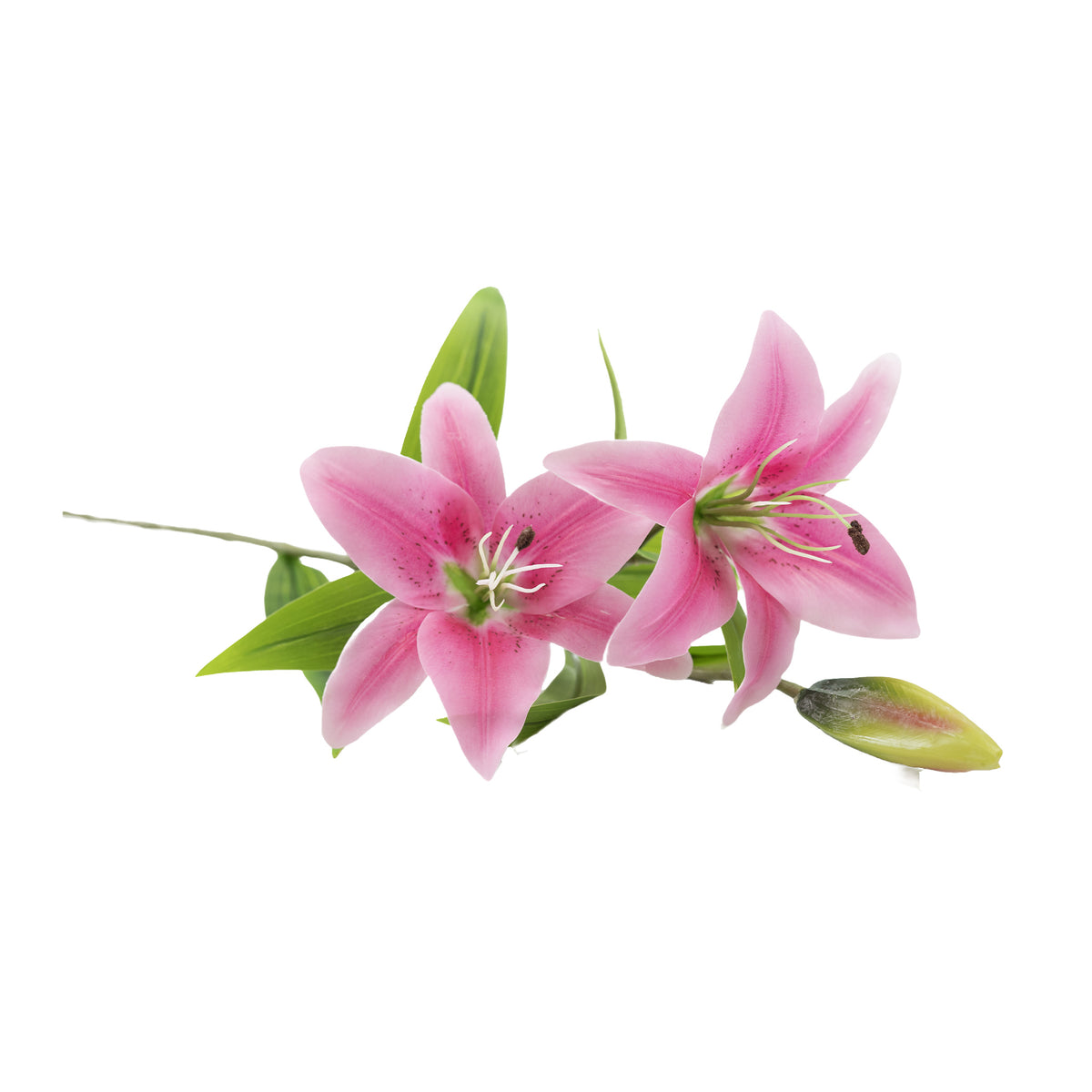 Tiger Lily Dark Pink Real Touch Flower Stem - 77cm