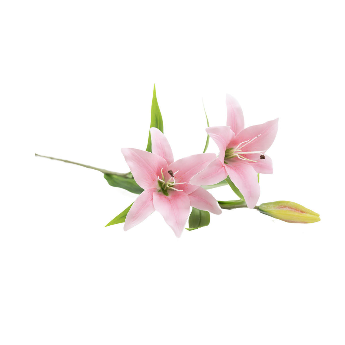 Tiger Lily Light Pink Real Touch Flower Stem - 77cm