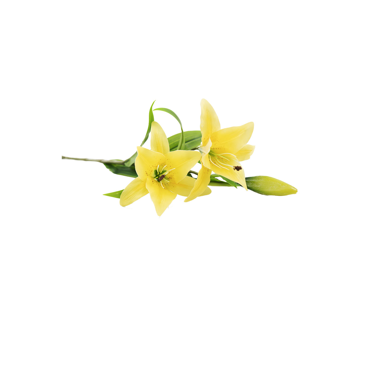 Tiger Lily Yellow Real Touch Flower Stem - 77cm