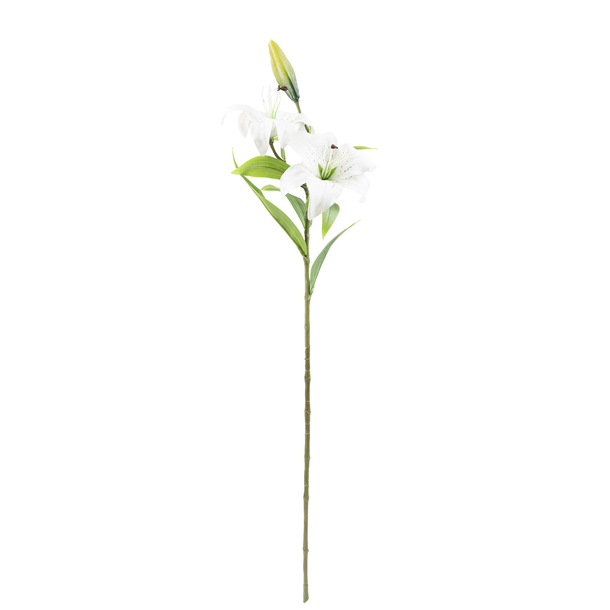 Tiger Lily White Real Touch Flower Stem - 77cm