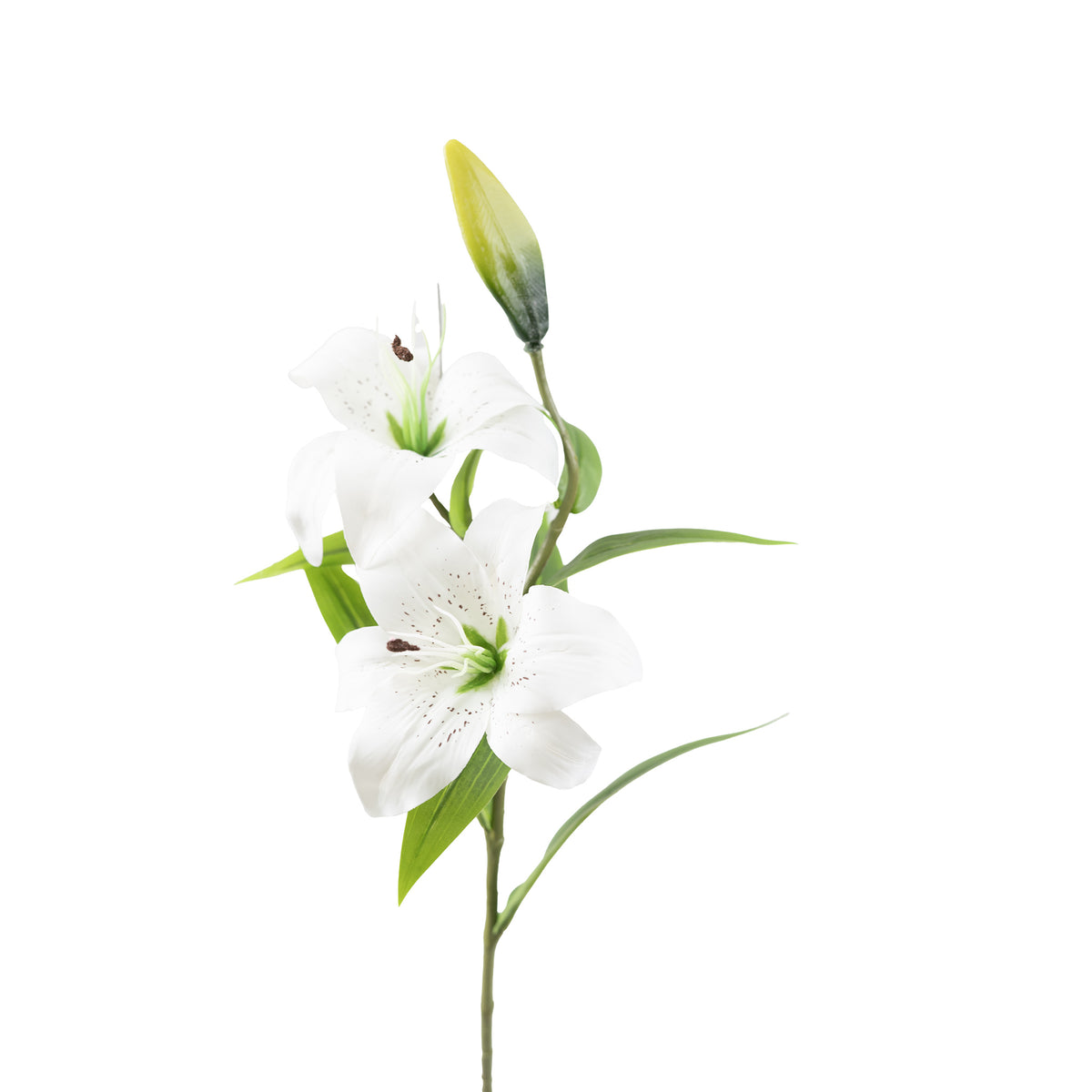 Tiger Lily White Real Touch Flower Stem - 77cm