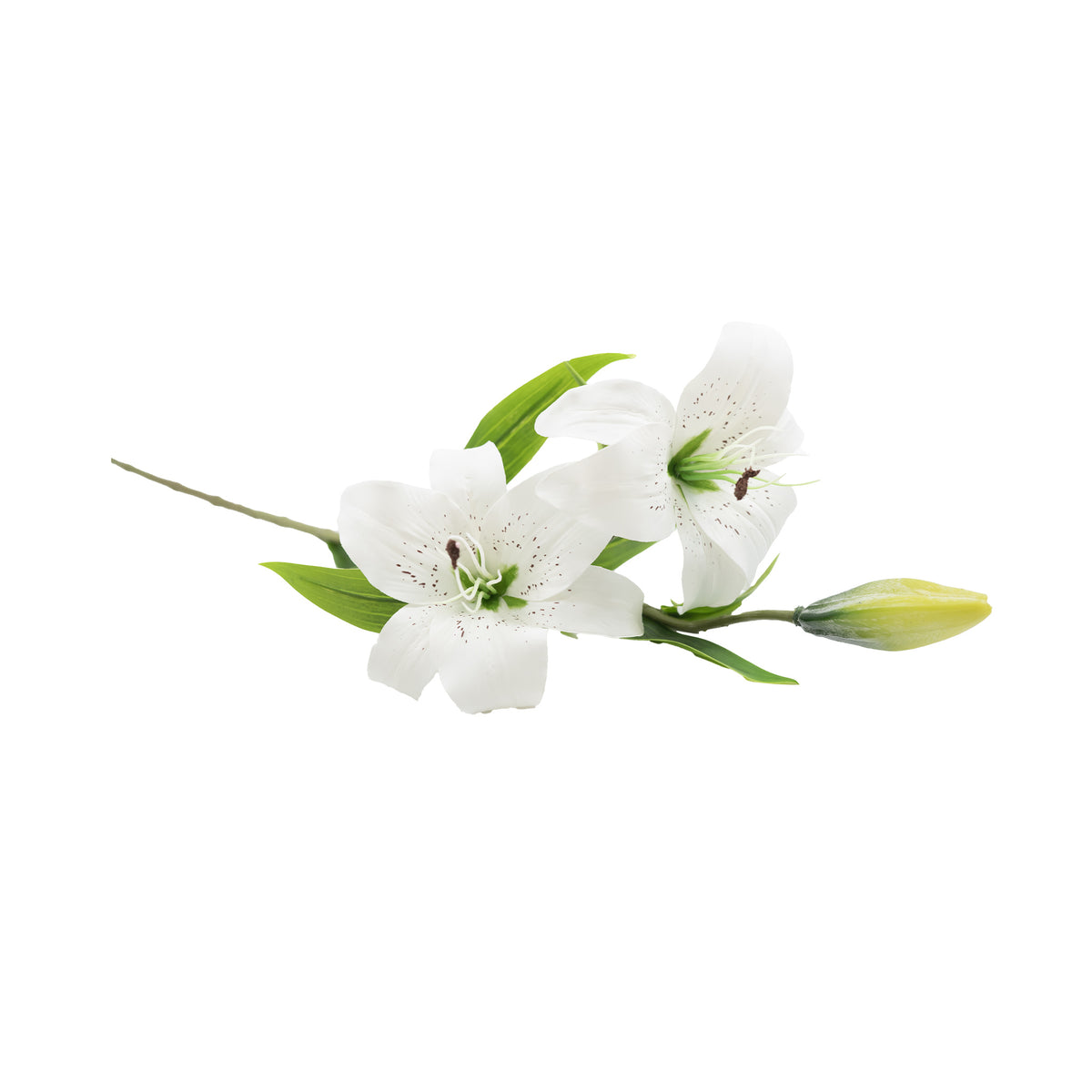 Tiger Lily White Real Touch Flower Stem - 77cm