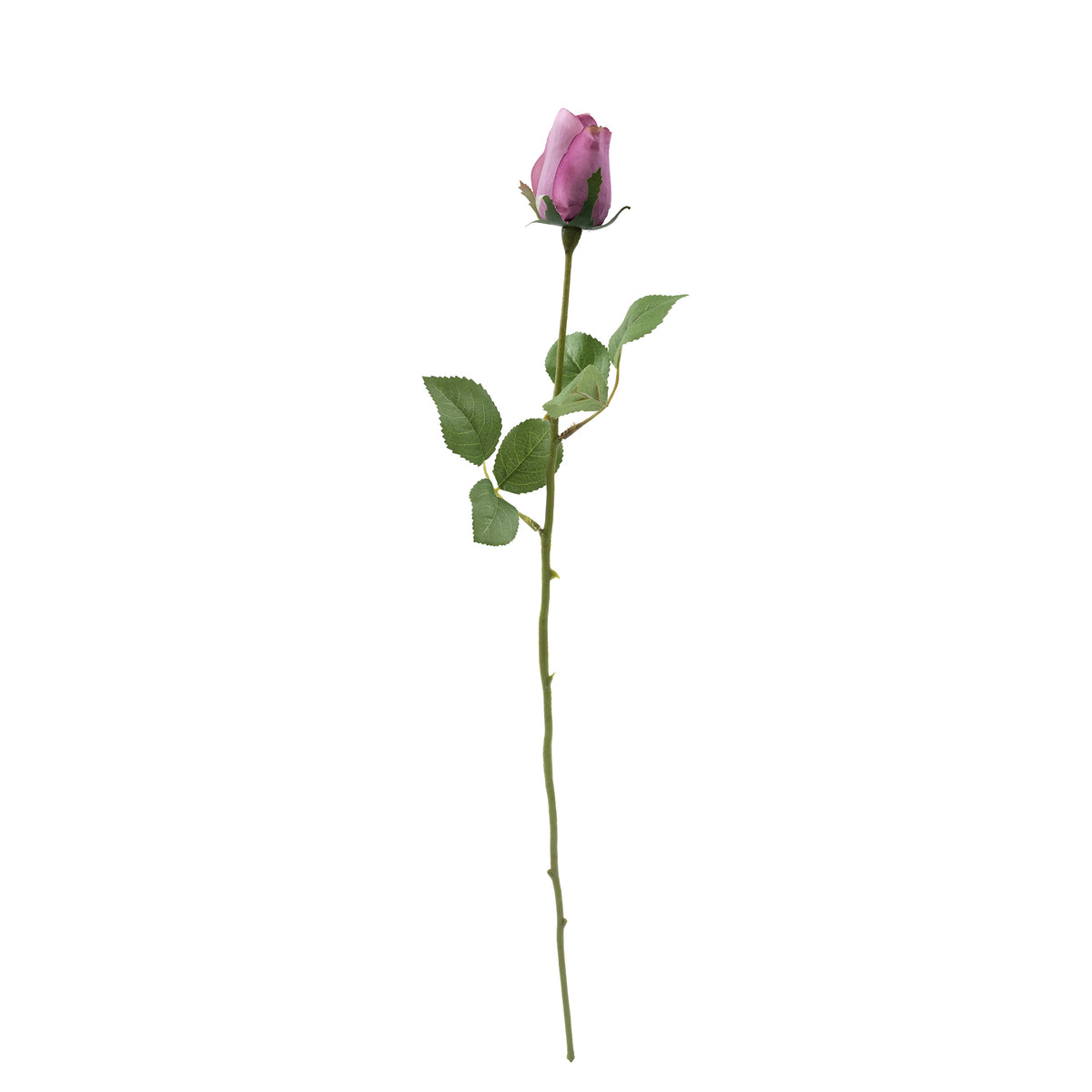 Rosebud Purple Pink Real Touch Stem - 55cm