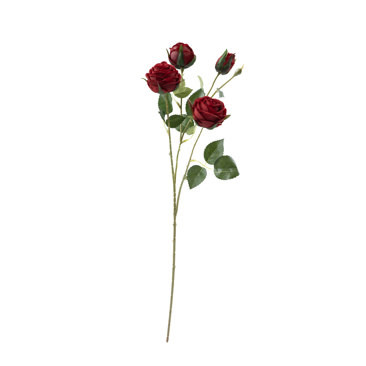 Rose Floribunda Red Silk Flower Stem - 60cm