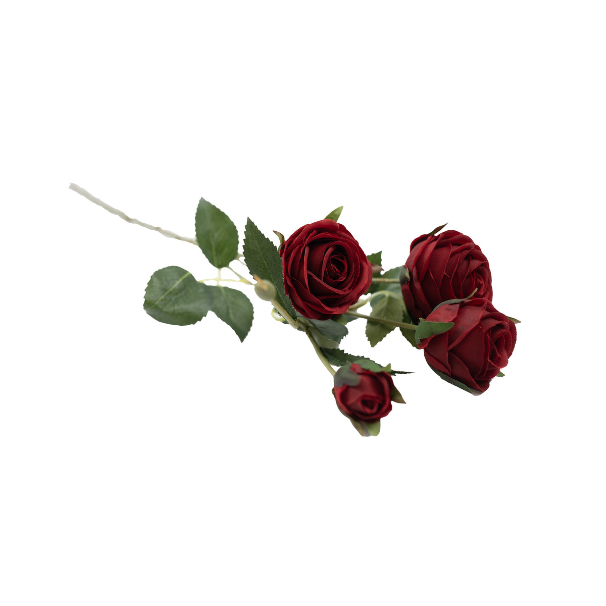 Rose Floribunda Red Silk Flower Stem - 60cm