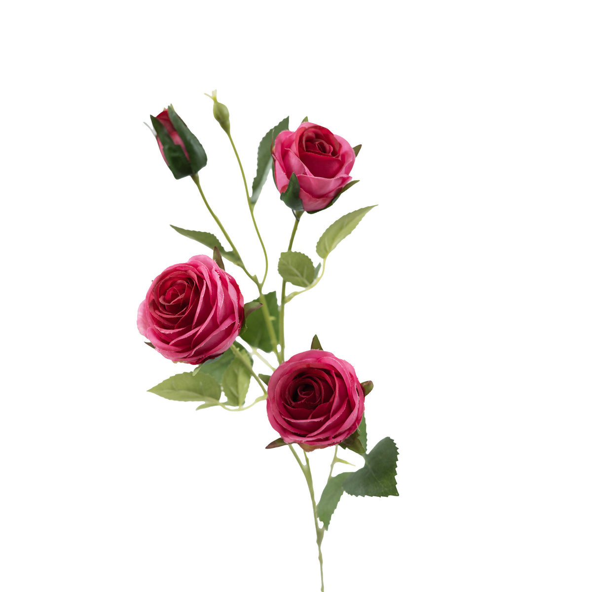 Rose Floribunda Cerice Silk Flower Stem - 60cm