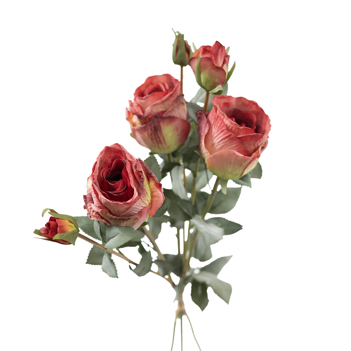 Rose Antique Red Flower 3 Bundle - 65cm