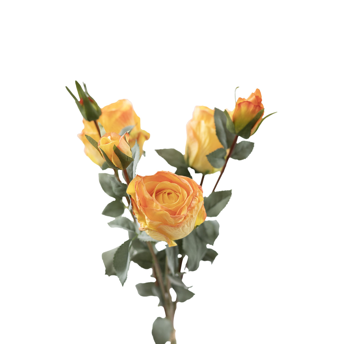 Rose Yellow Orange Flower 3 Bundle - 65cm