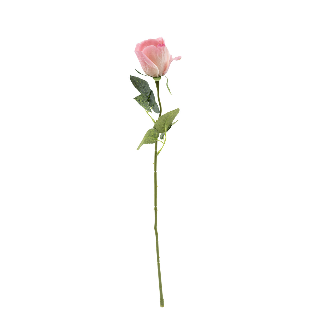 Rose Pink Blush Real Touch Silk Flower Stem - 50cm