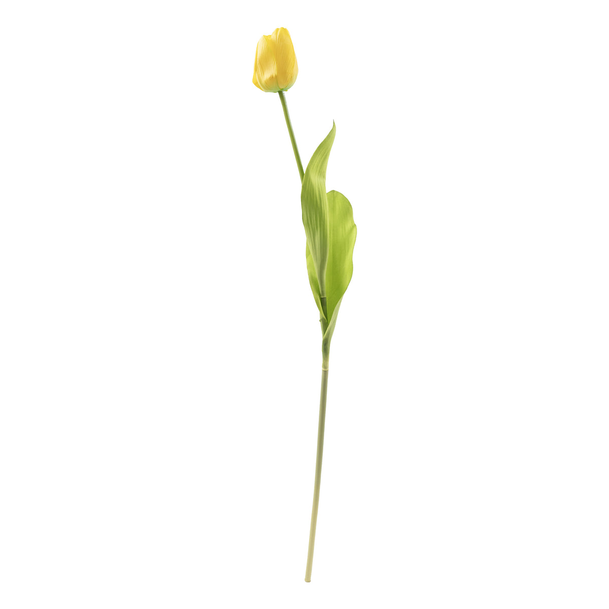 Tulip Yellow Real Touch Silk Flower Stem - 65cm