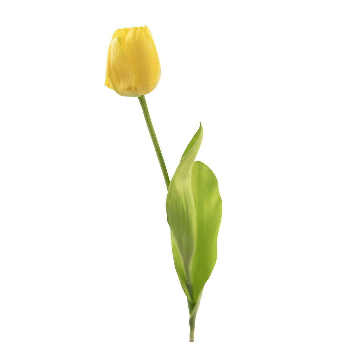 Tulip Yellow Real Touch Silk Flower Stem - 65cm