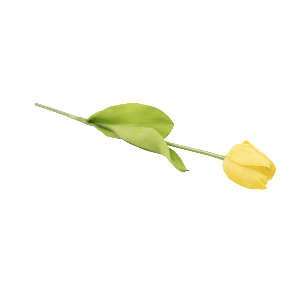 Tulip Yellow Real Touch Silk Flower Stem - 65cm