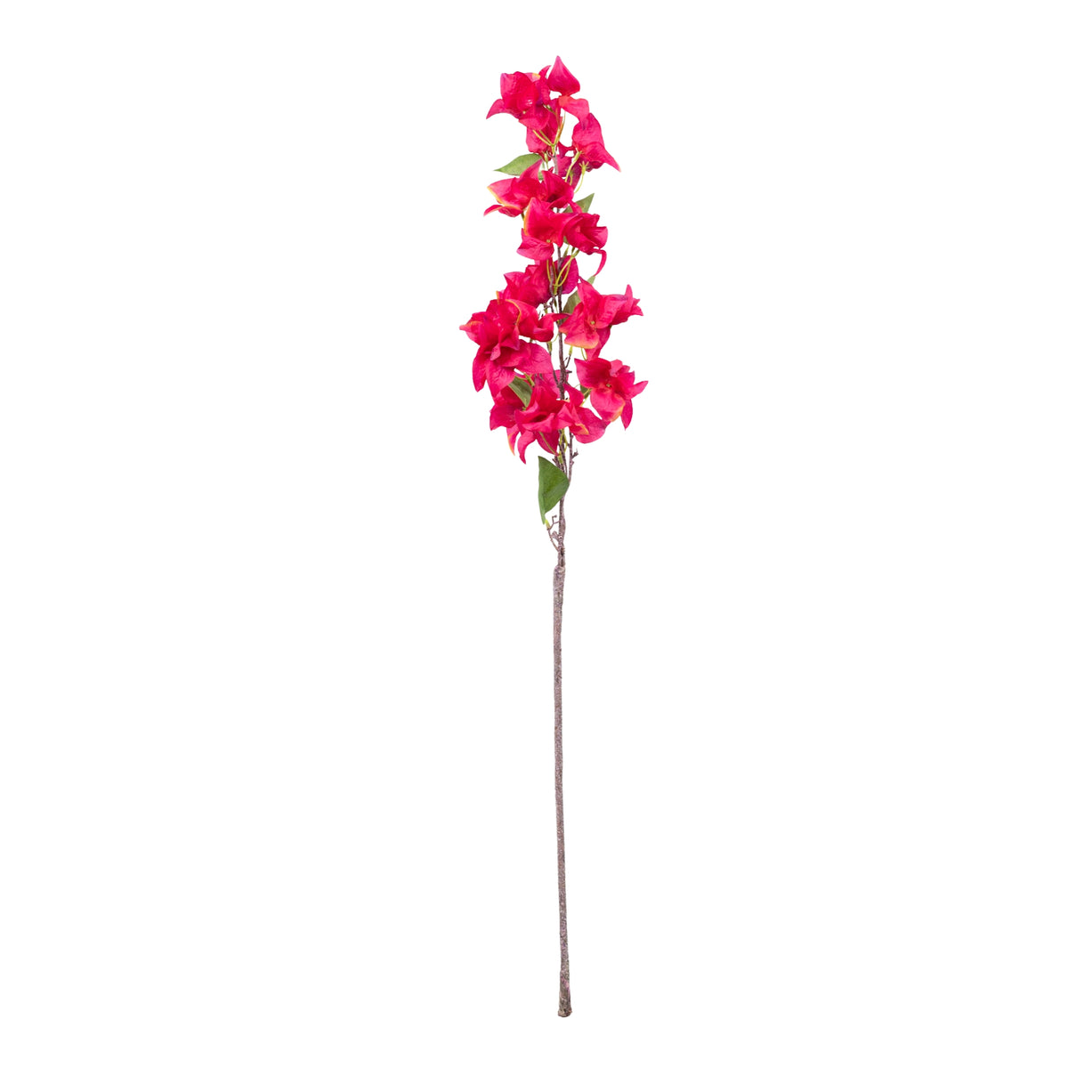 Bougainvillea Cerice Silk Flower Stem - 103cm. Long straight view. Available from Plant Couture.