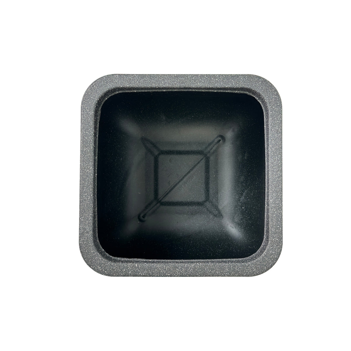 Mariella Black Square Pot 28cm. Terrazzo, eco-friendly & light polyresin Mariella Black Square Pot 28cm. Terrazzo, eco-friendly & light polyresin, Top view. 