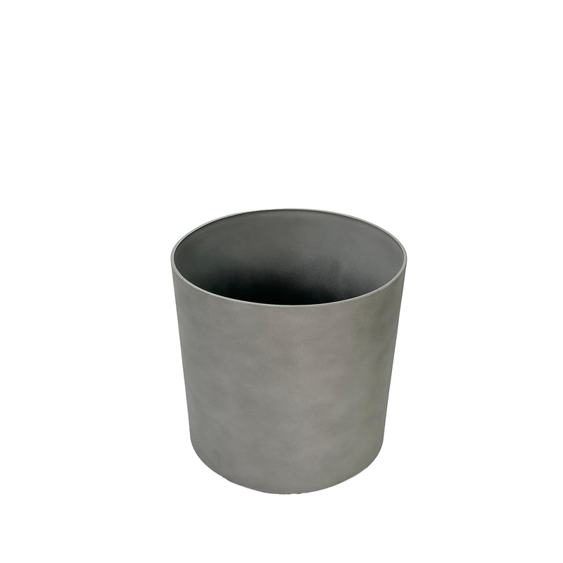 Cylindrical sage pot 28x28cm, Cement textured finish and made from light polyresin that is eco-friendly, Front view.