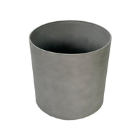Cylindrical sage pot 43x43.5cm, Cement textured finish and made from light polyresin that is eco-friendly, Front view.