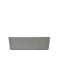 69cm long sage grey window box with cement-like finish, Eco-friendly & lightweight polyresin, Side view.