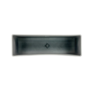 69cm long sage grey window box with cement-like finish, Eco-friendly & lightweight polyresin, Top view.