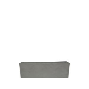60cm long sage grey window box with cement-like finish, Eco-friendly & lightweight polyresin.